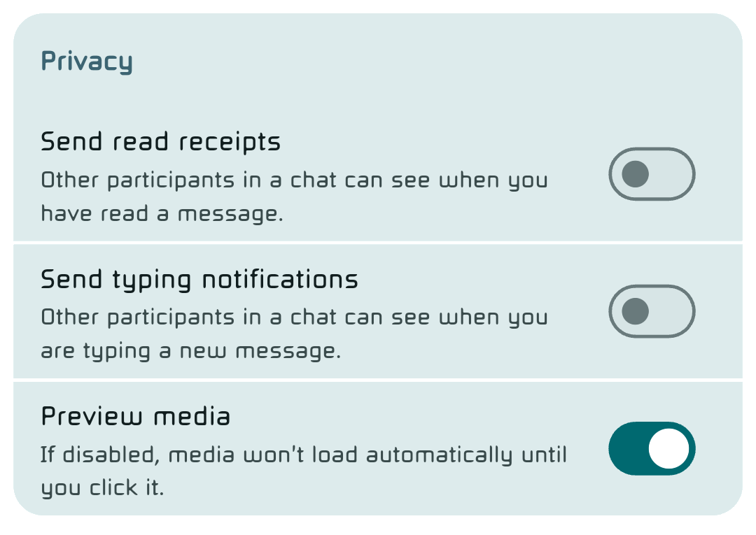 Privacy settings screenshot